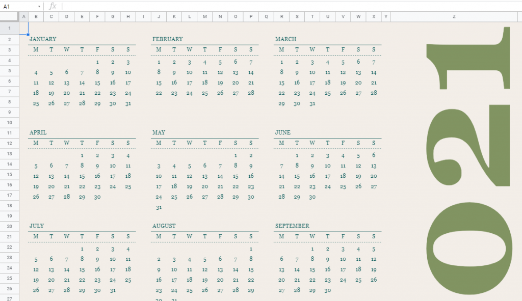 Detail Calendar Template Sheets Nomer 39