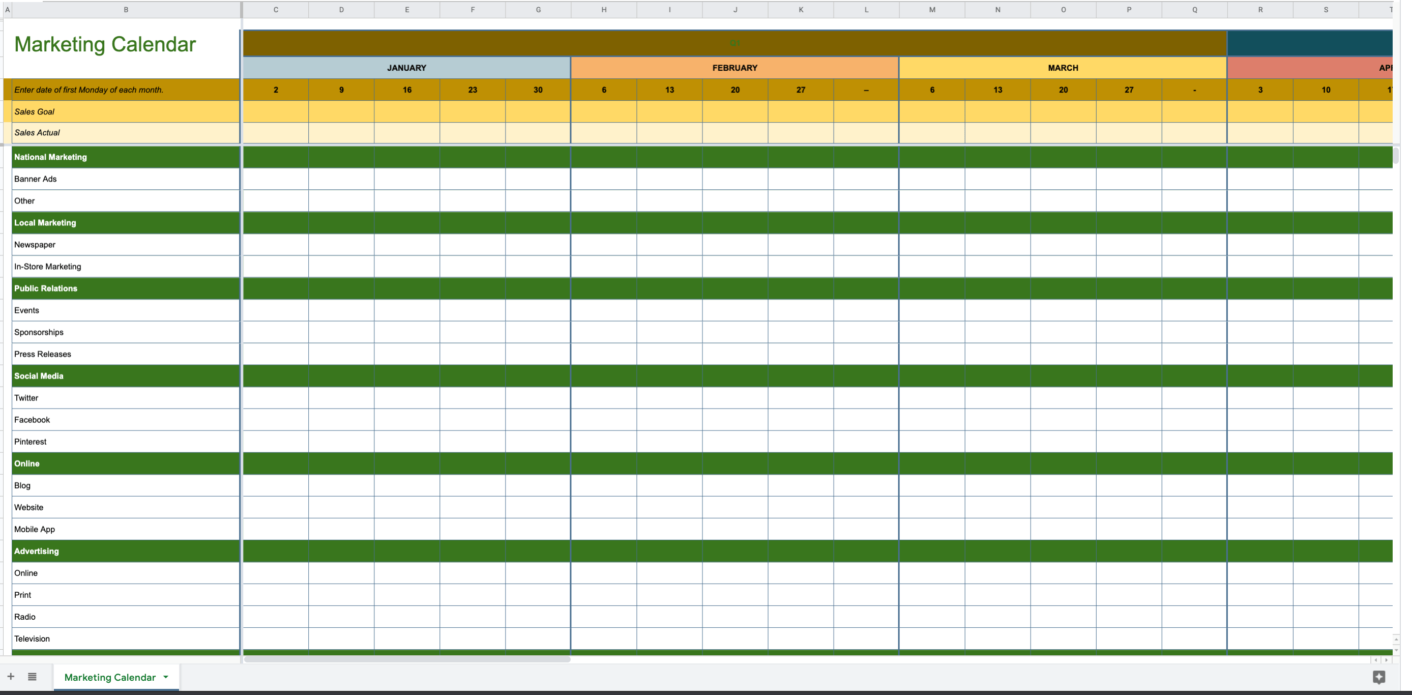 Detail Calendar Template Sheets Nomer 41