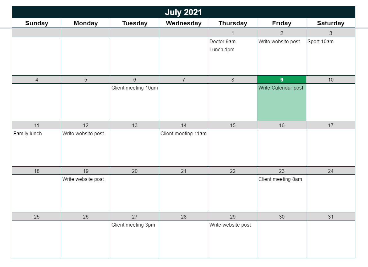 Detail Calendar Template Sheets Nomer 45
