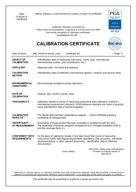 Detail Calibration Certificate Template Nomer 16