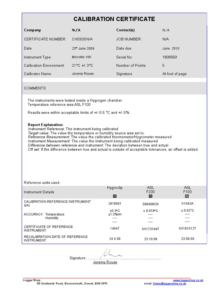 Detail Calibration Certificate Template Nomer 17