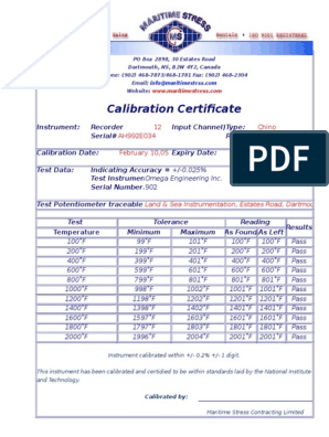 Detail Calibration Certificate Template Nomer 5