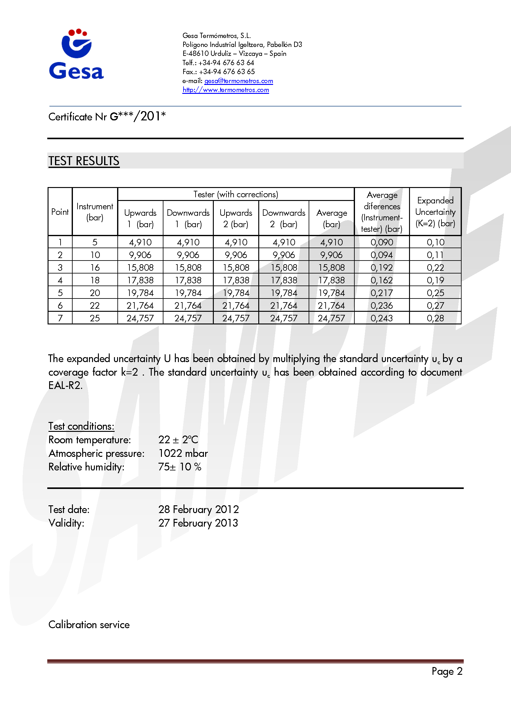 Detail Calibration Certificate Template Nomer 38