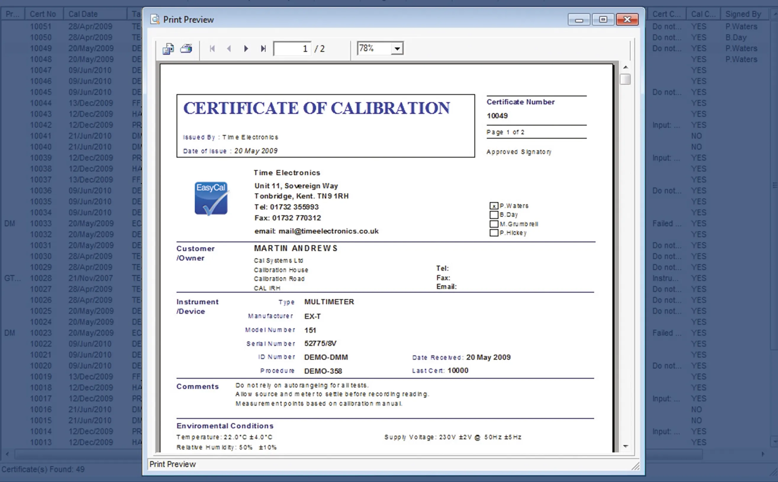 Detail Calibration Certificate Template Nomer 46