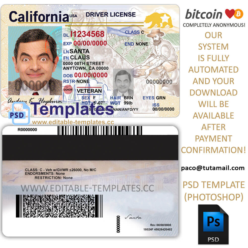 Detail California Driver License Template Psd Nomer 14