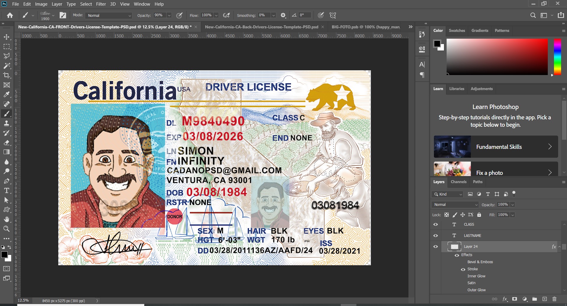 Detail California Driver License Template Psd Nomer 20