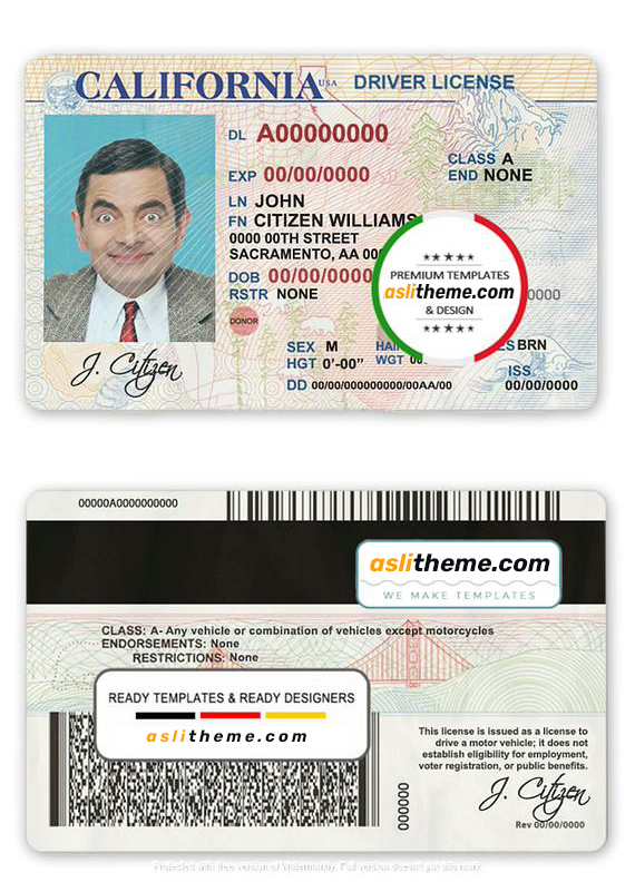 Detail California Driver License Template Psd Nomer 28