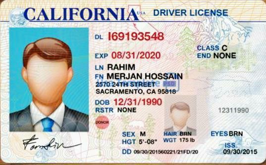 Detail California Driver License Template Psd Nomer 4