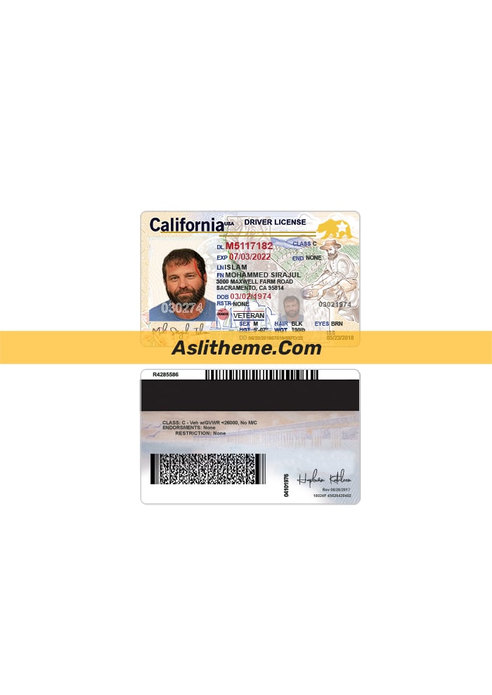 Detail California Driver License Template Psd Nomer 35