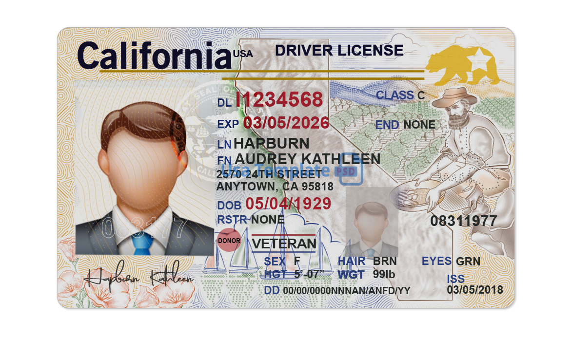 Detail California Driver License Template Psd Nomer 5
