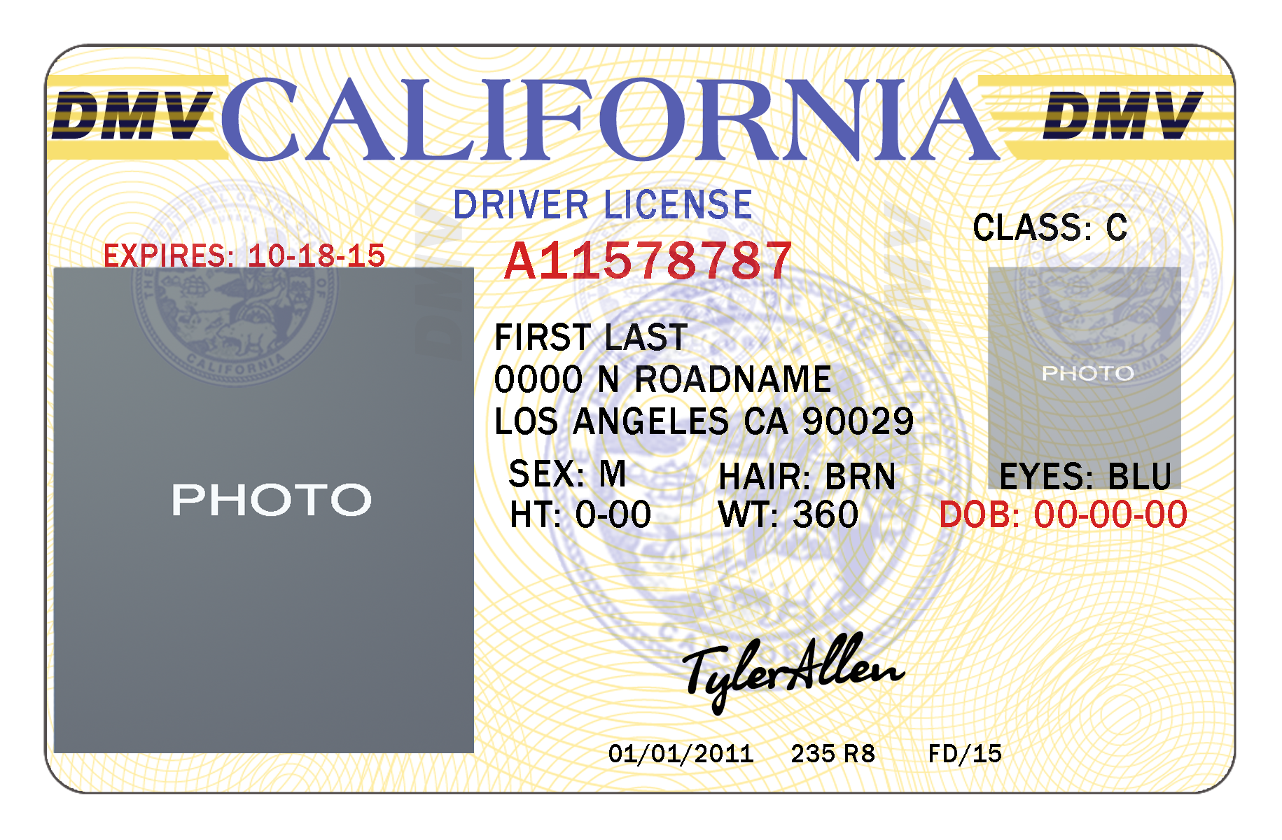 Detail California Driver License Template Psd Nomer 7