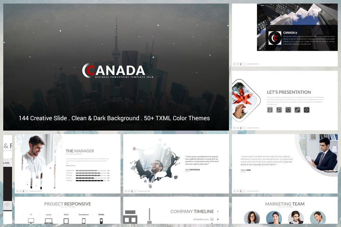 Detail Canada Powerpoint Template Nomer 46