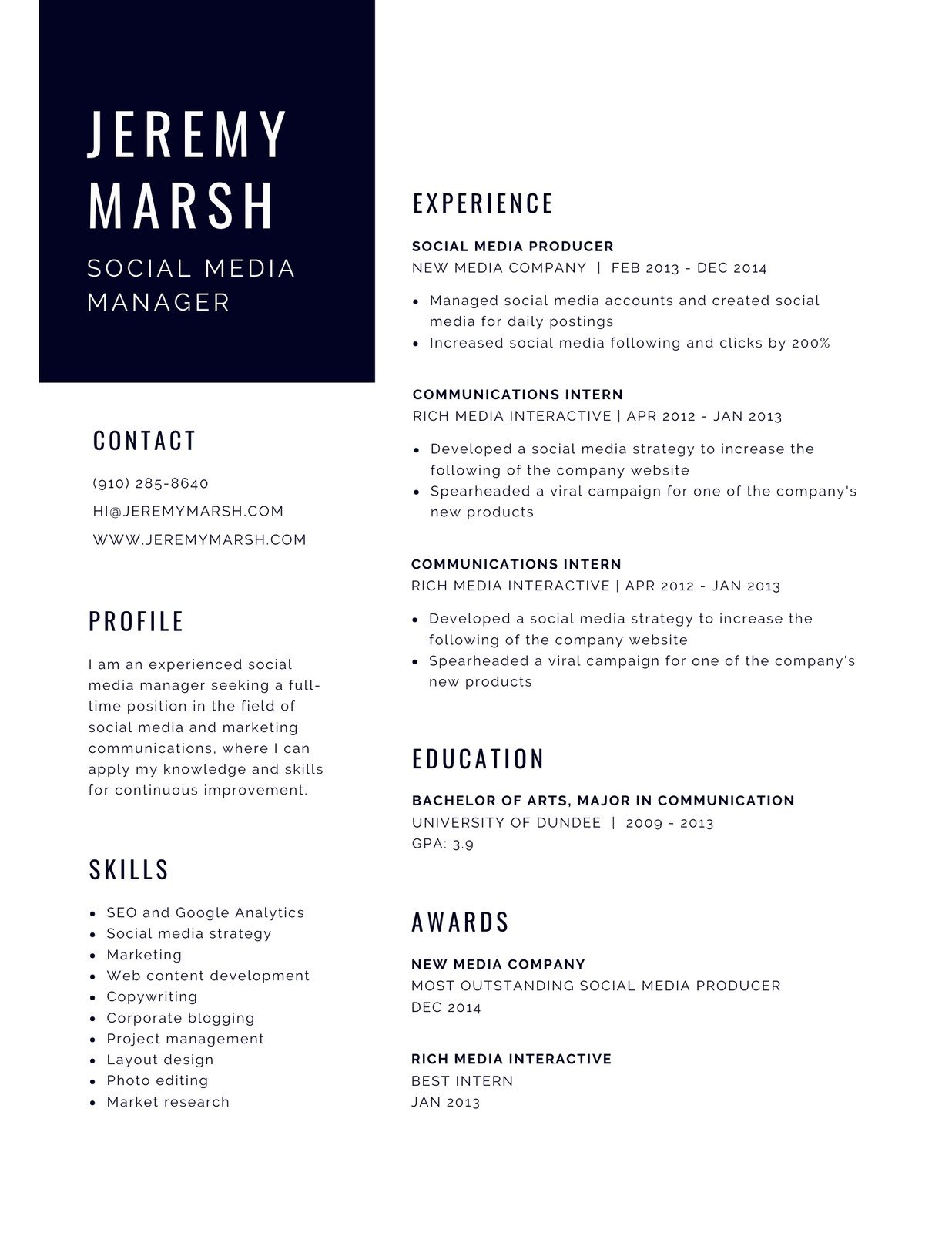 Detail Canva Cv Template Nomer 4