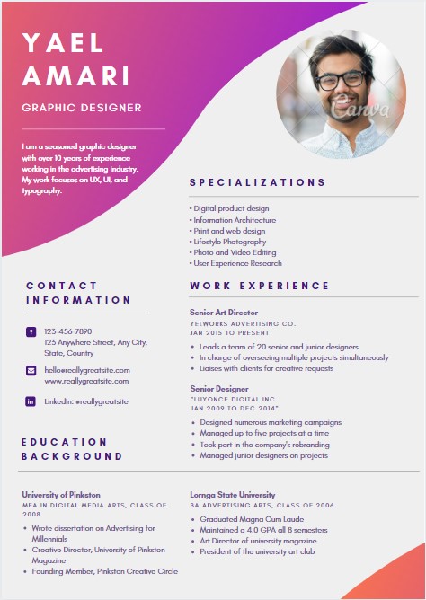 Detail Canva Template Cv Nomer 32