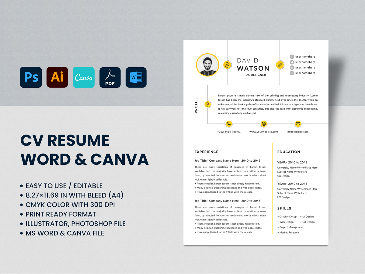 Detail Canva Template Cv Nomer 36