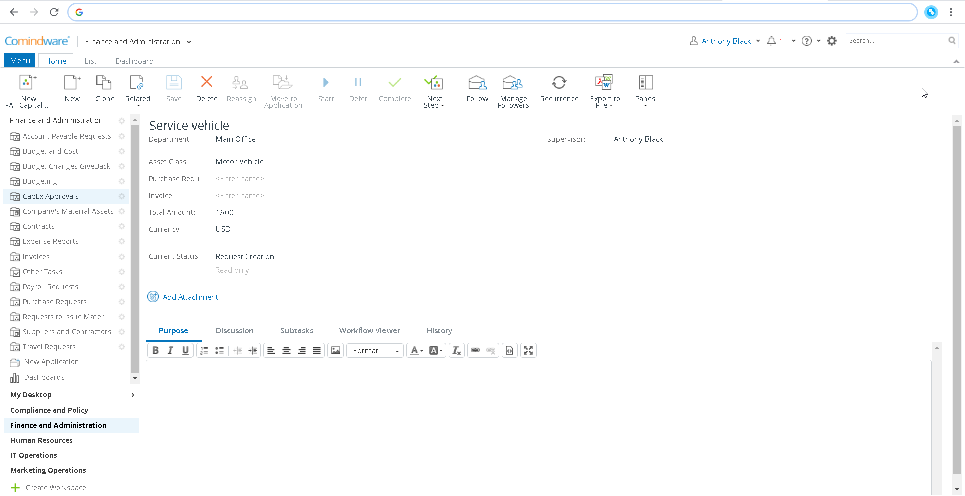 Detail Capex Request Form Template Nomer 33