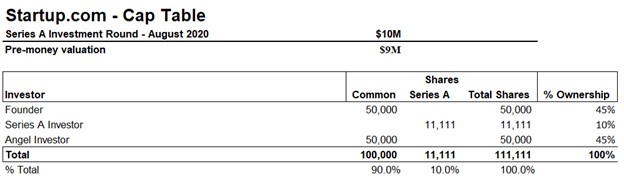Detail Capitalization Table Template Nomer 47