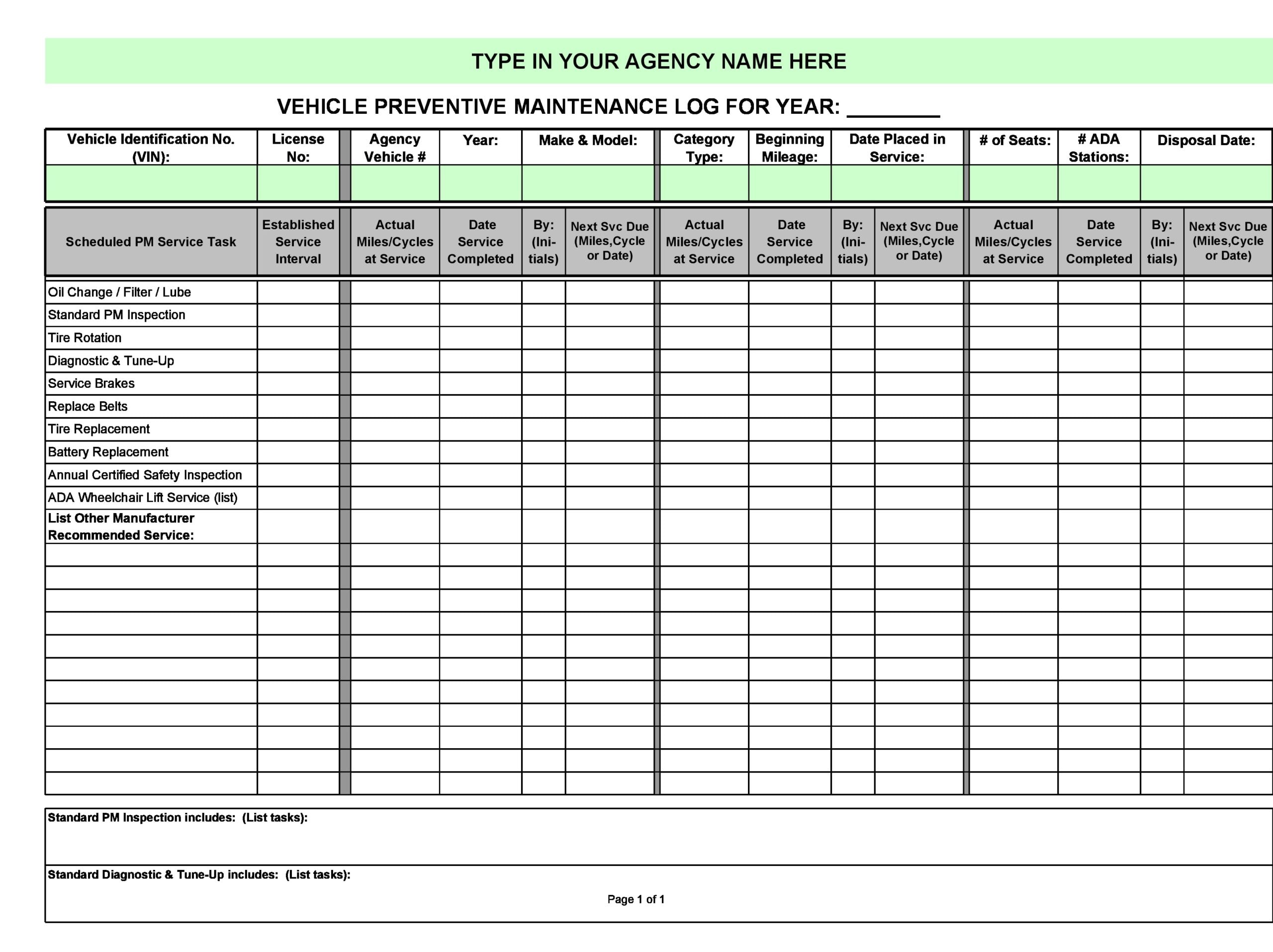 Detail Car Service Record Template Nomer 12