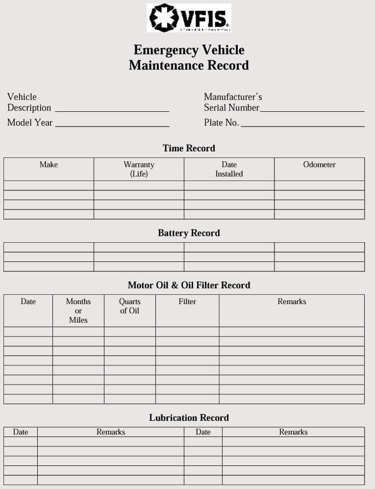 Detail Car Service Record Template Nomer 17