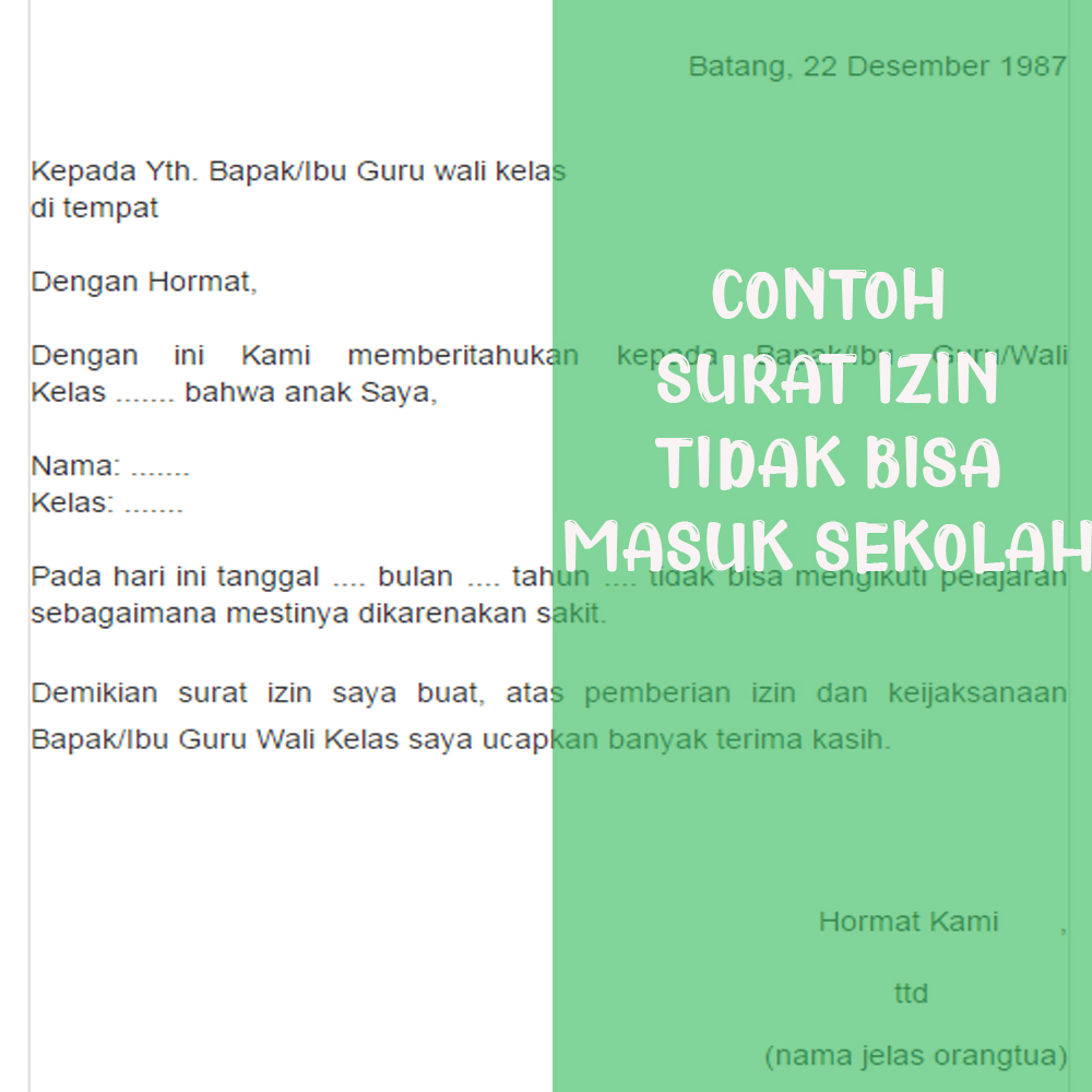 Detail Cara Bikin Surat Izin Sekolah Nomer 45