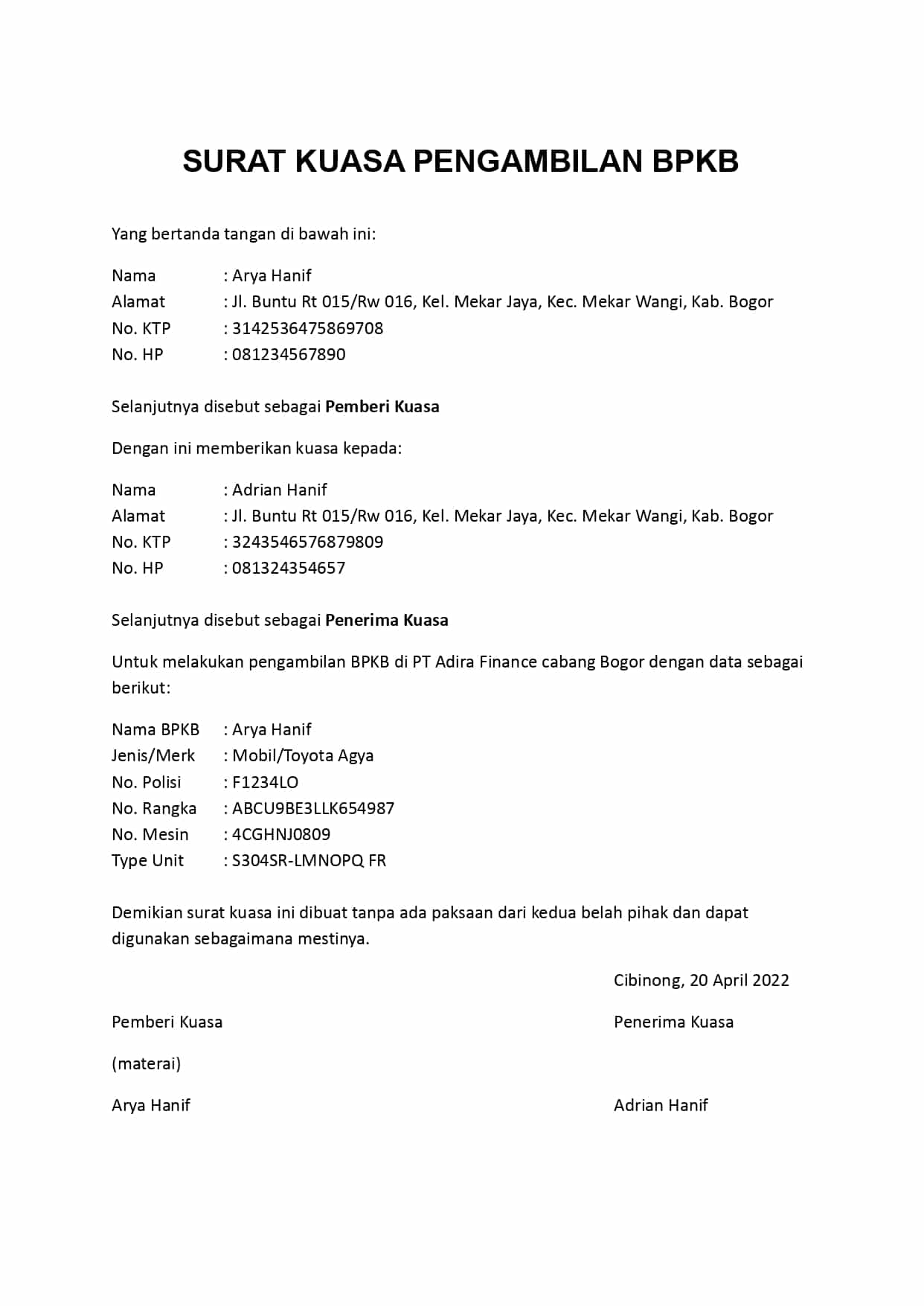 Detail Cara Bikin Surat Kuasa Pengambilan Bpkb Motor Nomer 46