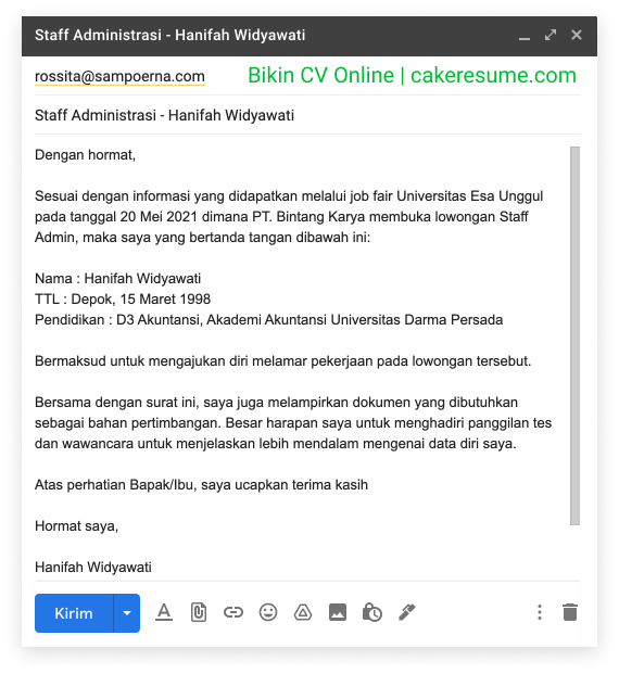 Detail Cara Bikin Surat Lamaran Kerja Lewat Email Nomer 11