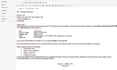 Detail Cara Bikin Surat Lamaran Kerja Lewat Email Nomer 25