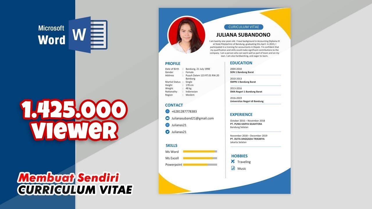 Detail Cara Bikin Template Cv Di Word Nomer 2