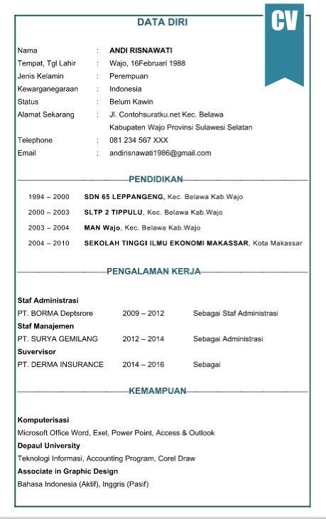 Detail Cara Bikin Template Cv Di Word Nomer 21