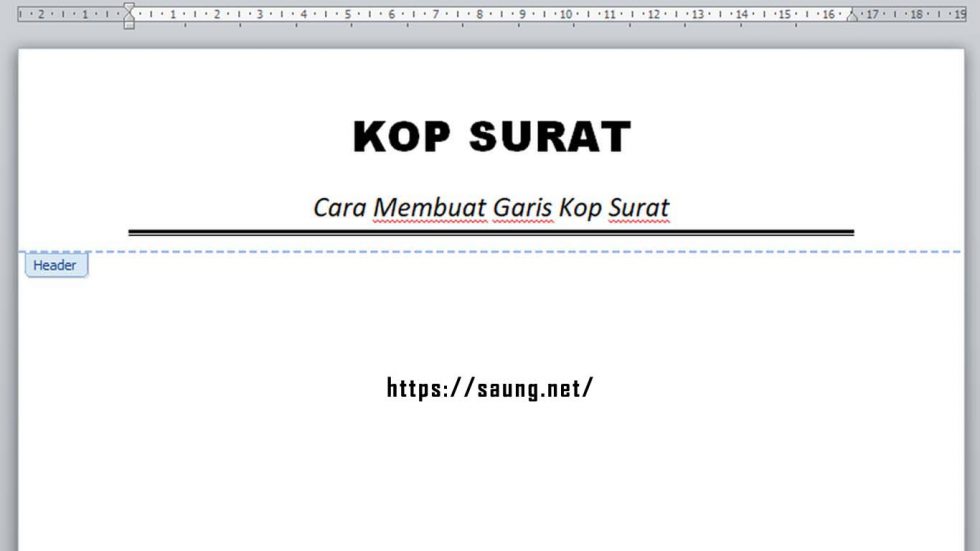 Cara Buat Garis Kop Surat - KibrisPDR