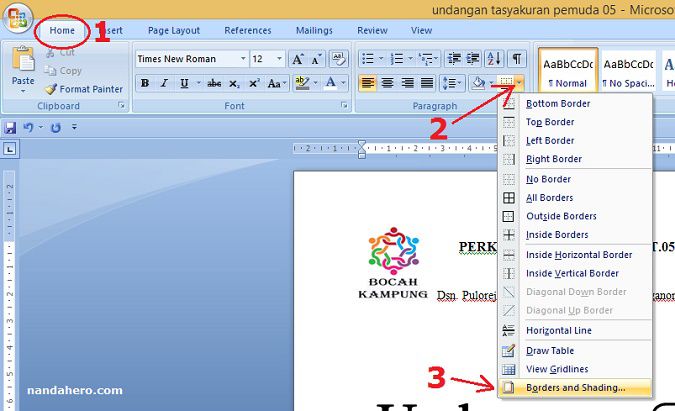 Detail Cara Buat Kop Surat Di Word 2007 Nomer 11