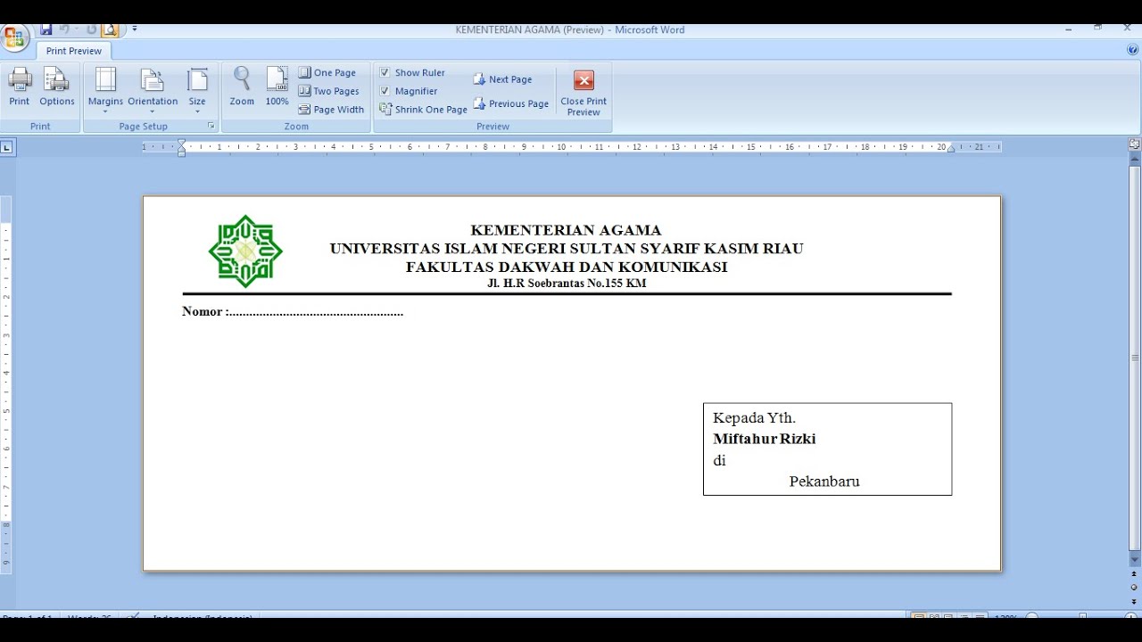 Detail Cara Buat Kop Surat Di Word 2007 Nomer 20