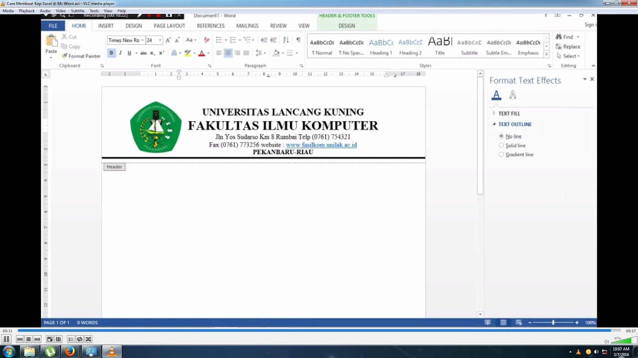 Detail Cara Buat Kop Surat Di Word 2010 Nomer 3