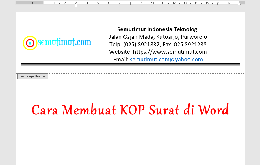 Detail Cara Buat Kop Surat Di Word 2010 Nomer 52