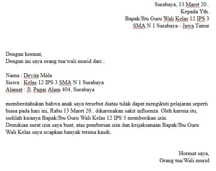 Detail Cara Buat Surat Izin Sakit Nomer 9