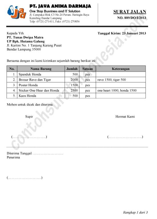 Detail Cara Buat Surat Jalan Nomer 27