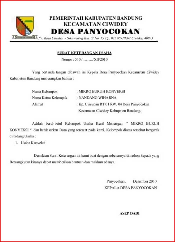 Detail Cara Buat Surat Keterangan Usaha Nomer 20