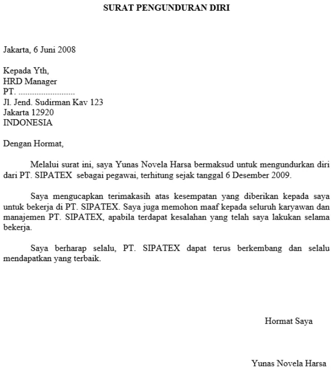 Detail Cara Buat Surat Resign Nomer 49