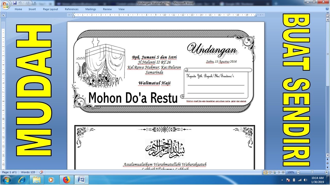 Detail Cara Buat Undangan Di Word Nomer 37