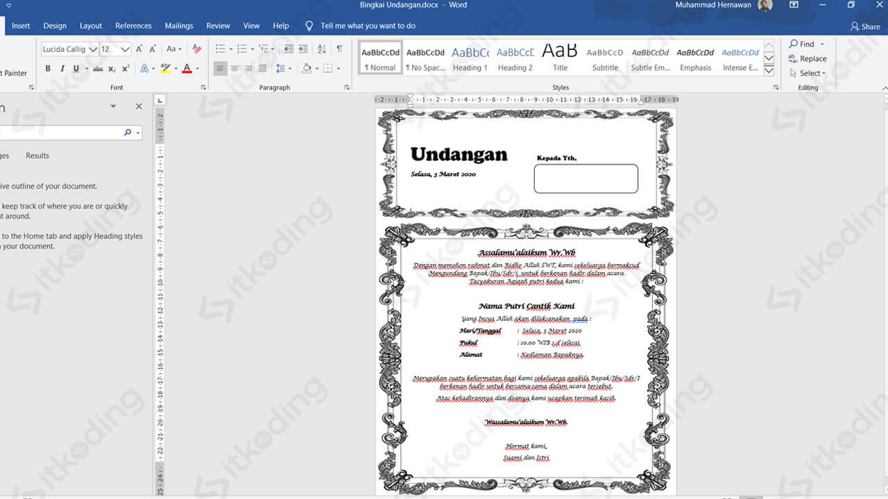 Detail Cara Buat Undangan Di Word Nomer 7