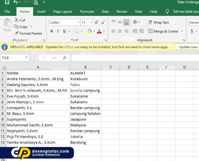 Detail Cara Cetak Nama Undangan Di Excel Nomer 5