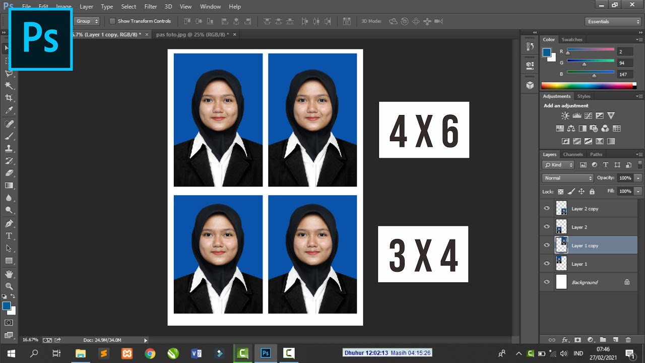 Cara Edit Foto Ukuran 3x4 Dengan Photoshop - KibrisPDR