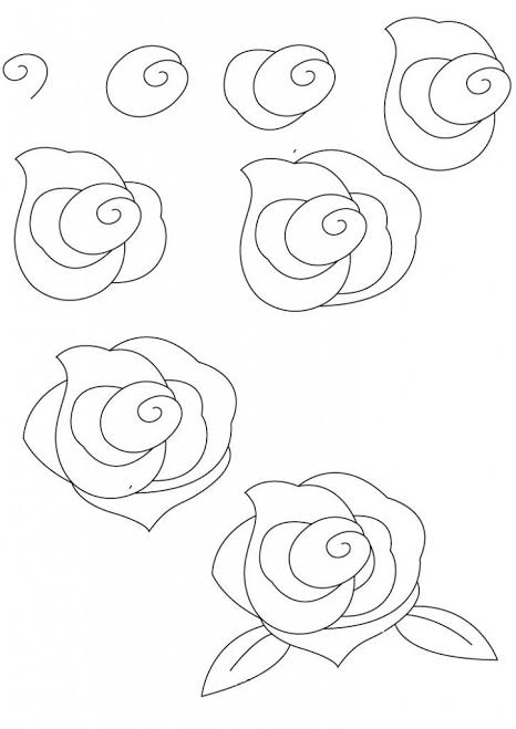 Detail Cara Gambar Bunga Mawar Mudah Nomer 53