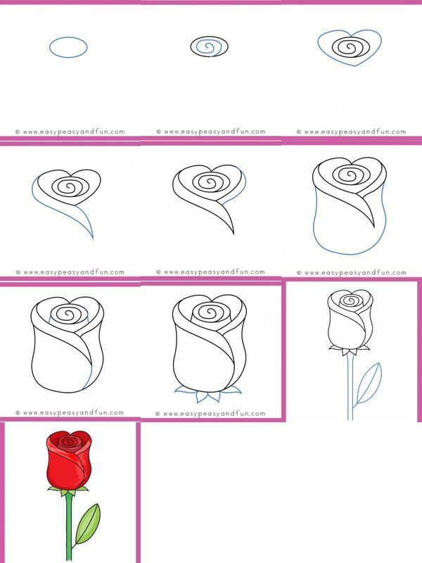 Detail Cara Gambar Bunga Mawar Mudah Nomer 7
