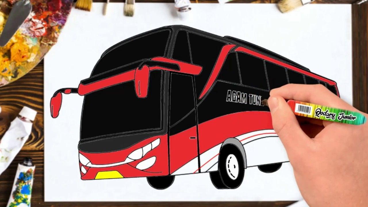 Detail Cara Gambar Bus Nomer 13