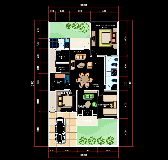 Detail Cara Gambar Denah Rumah Dengan Autocad Nomer 18