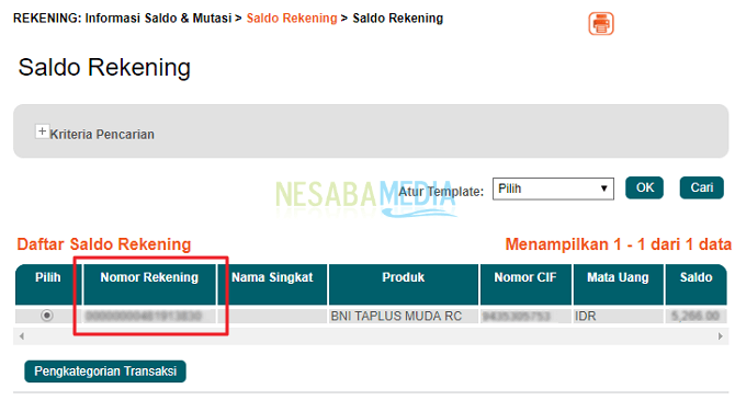 Detail Cara Melihat No Rekening Di Buku Tabungan Bni Nomer 52