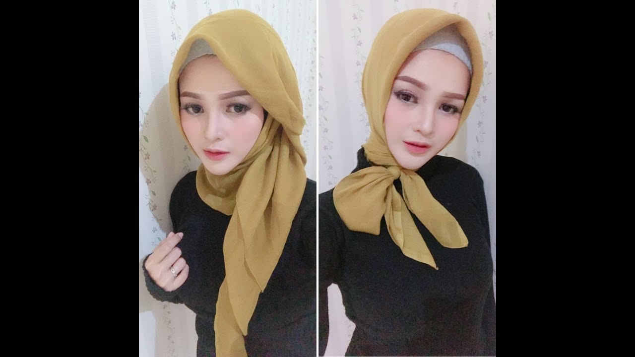 Detail Cara Memakai Jilbab Paris Dua Warna Nomer 50