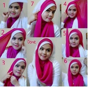 Detail Cara Memakai Jilbab Paris Dua Warna Nomer 7