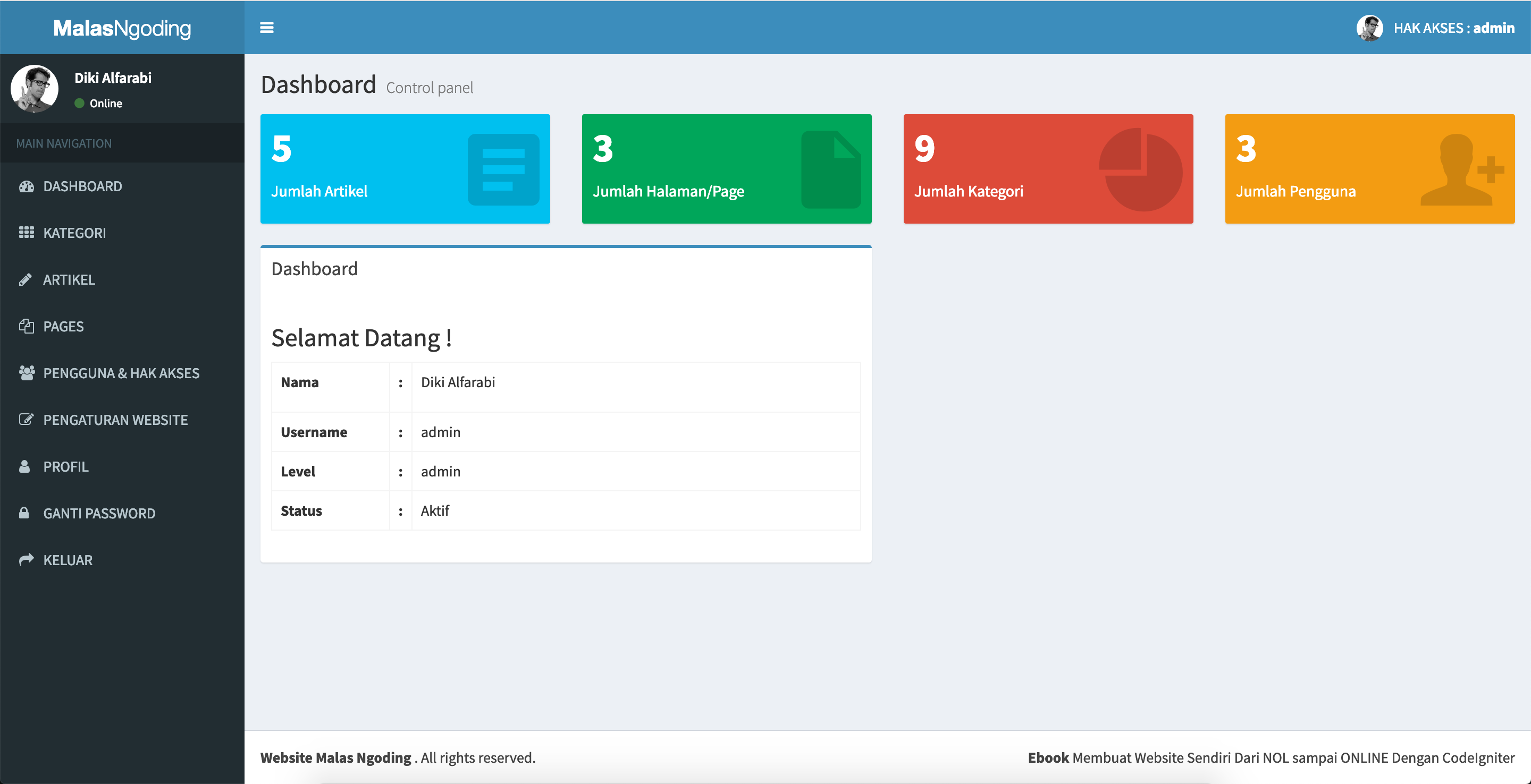 Detail Cara Memasang Template Admin Di Codeigniter Nomer 27